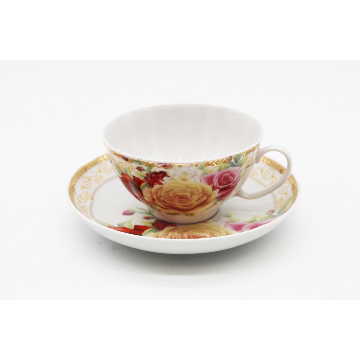 Чашка чайная с блюдцем 275 мл Белый лебедь Изящный век