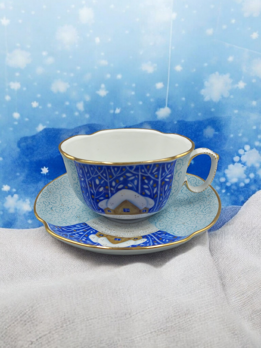 Чашка чайная с блюдцем 270 мл Подарочный Зимний вечер авт.рос.Полякова С.Ю.																														