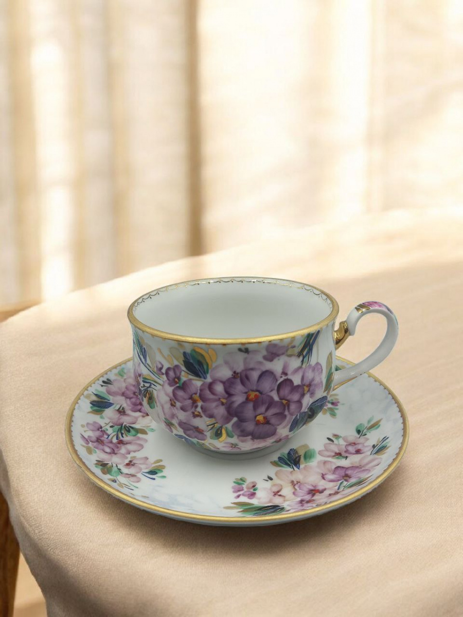 Чашка чайная с блюдцем Аппетитный Дивный вечер авт.рос.Яснецова М.В.