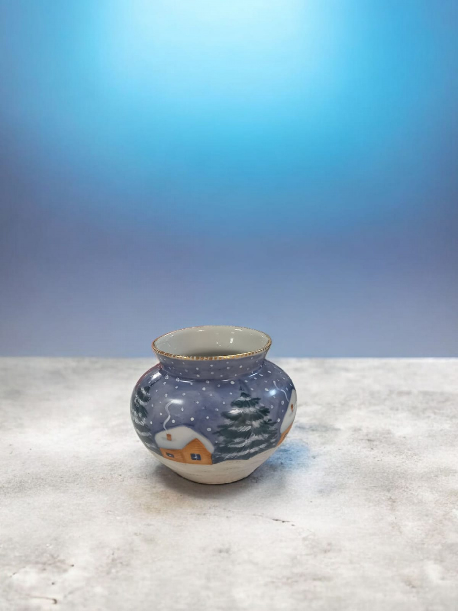 Ваза Горшочек Зимушка-зима авт.рос.Полякова С.Ю.