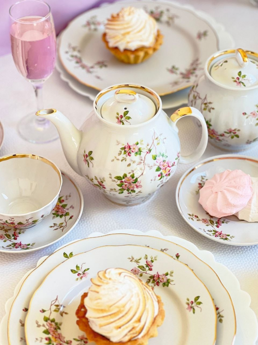 Сервиз чайный 15 предм. Белый лебедь Цветение