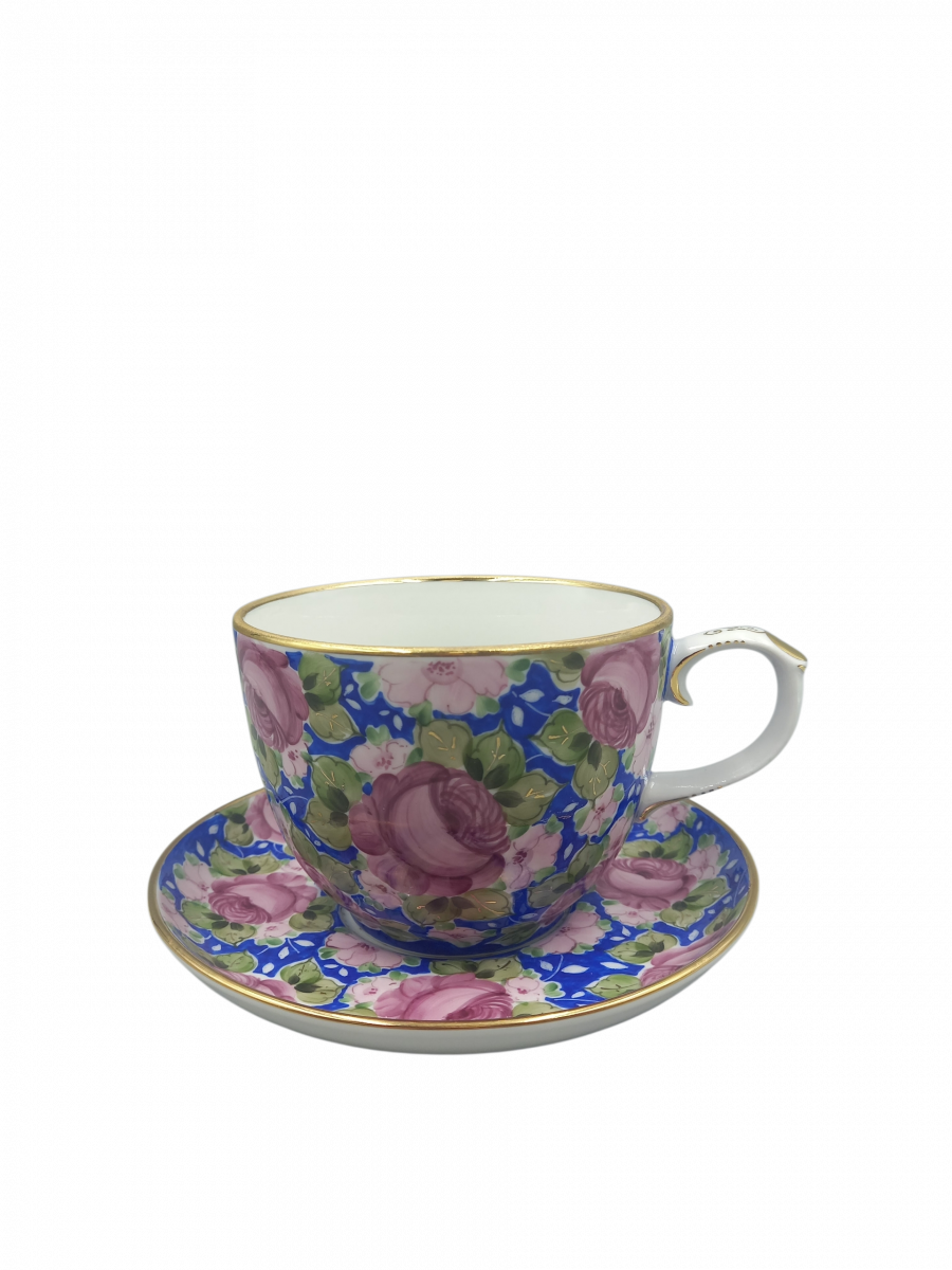 Чашка чайная с блюдцем Колокол Вечерний сад авт.рос.Полякова С.Ю