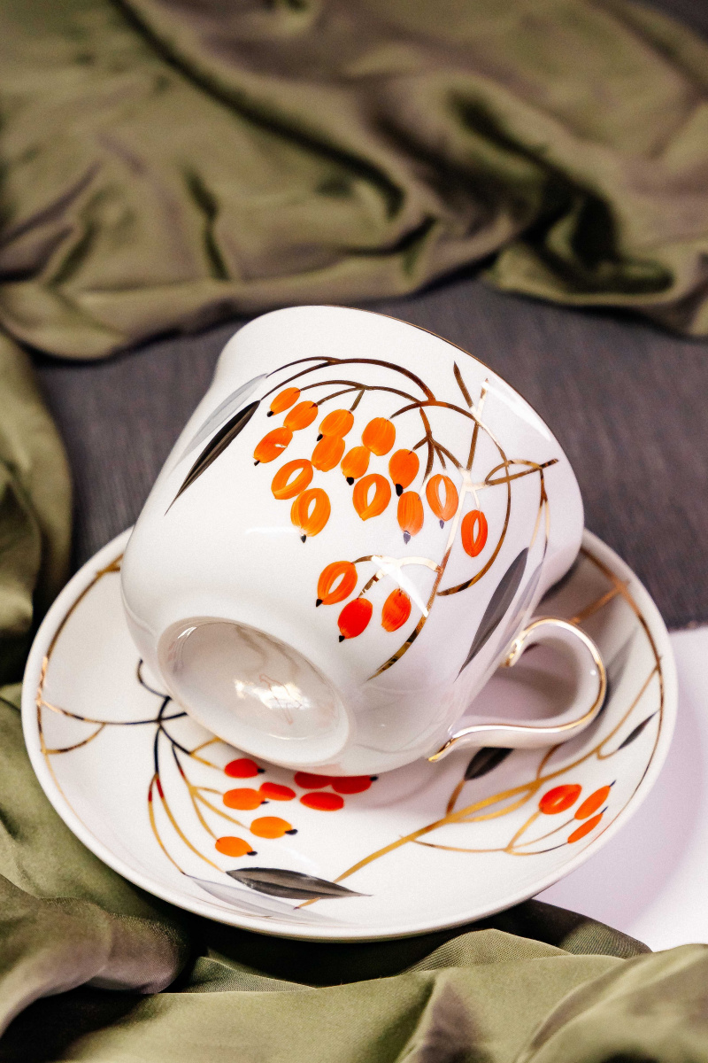 Чашка чайная с блюдцем 450 мл Ностальгия Кизил