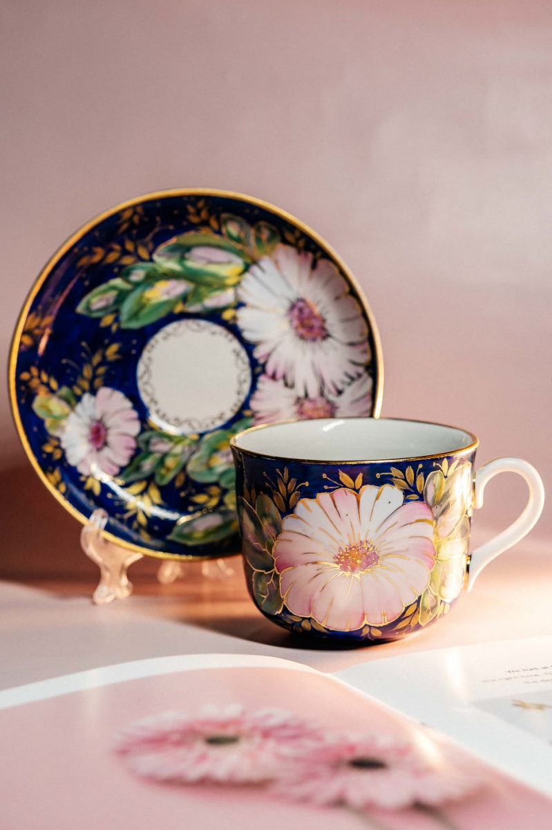 Чашка чайная с блюдцем 450 мл Ностальгия Романс рос.Иванова М.В.