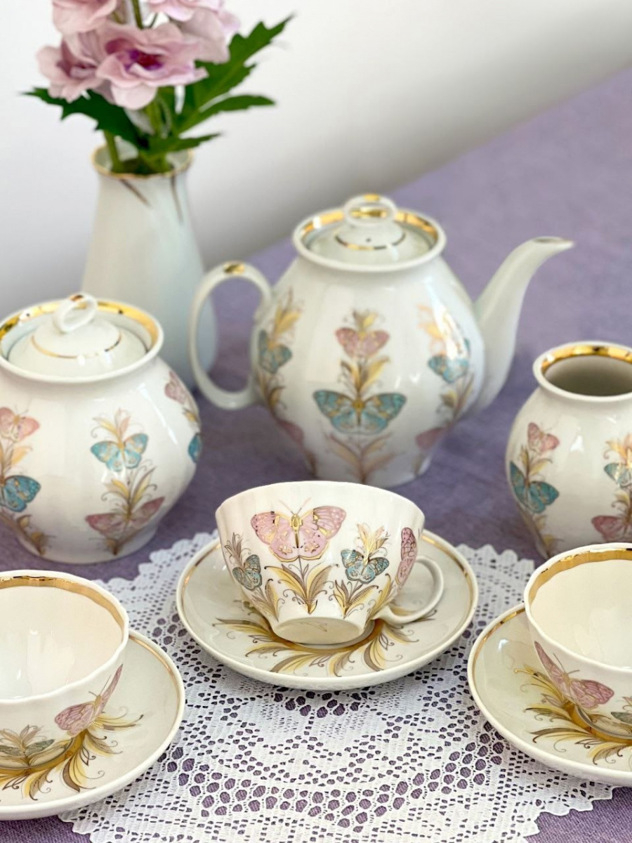 Сервиз чайный 15 предм. Белый лебедь Фантазия