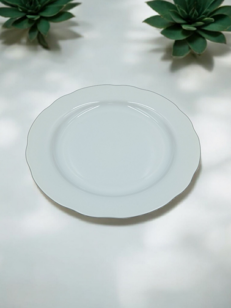 Набор 6 предм. Тарелка 240 мм мелкая Вырезной край Белая